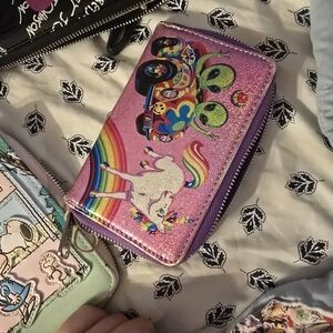 Colorful Alien and Unicorn Wallet